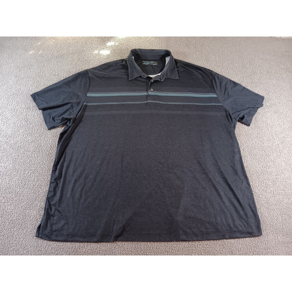 Roundtree & Yorke Performance Golf Polo Shirt Mens 3XB Black Stretch Big Tall